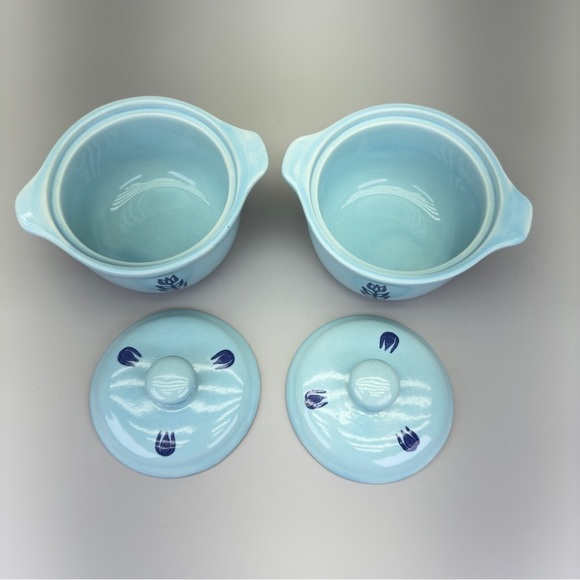 Vintage Cronin Blue Tulip Mini Casseroles - Picture 7 of 9